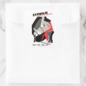 Syphilis ~ Menace naar de industrie Vierkante Sticker (Tas)