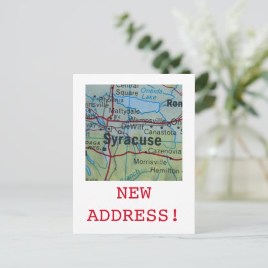 Syracuse - aankondiging van nieuw adres (Staand voorkant)