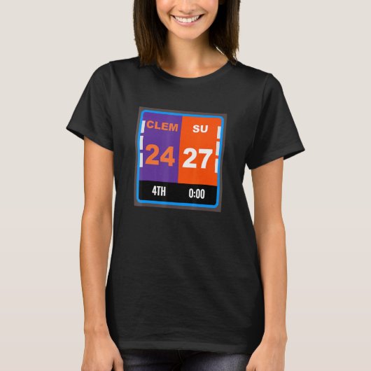 Syracuse Fan Scorebord Football Clemson SC T-shirt (Voorkant)