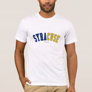 Syracuse in de vlagkleuren van de de staatsvlag va t-shirt