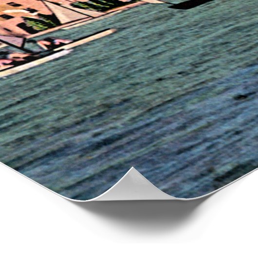 Syracuse, Indiana Spink Hotel op meer was Poster (Hoek)