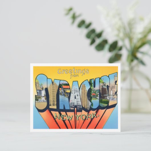 Syracuse, New York  Big Letters Briefkaart (Staand voorkant)