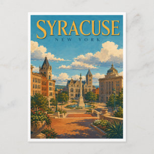 Syracuse New York Clinton Square GeoSaga Briefkaart