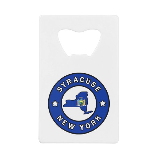 Syracuse New York Creditkaart Flessenopener (Voorkant)