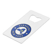 Syracuse New York Creditkaart Flessenopener (Voorkant Gekanteld)