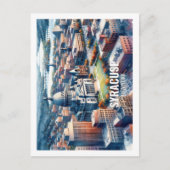 Syracuse New York Famous Travel Place Waterverf Briefkaart (Voorkant)