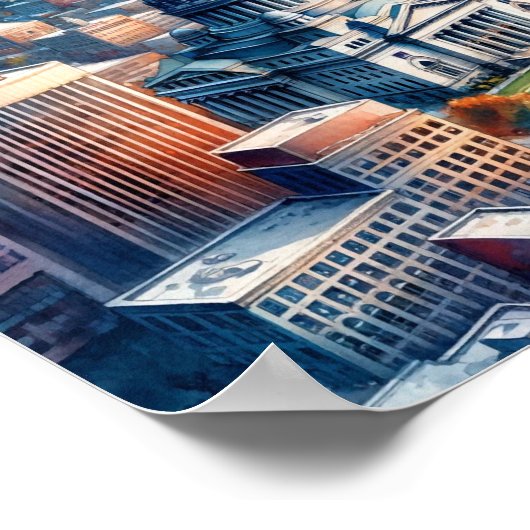 Syracuse New York Famous Travel Places waterverf Poster (Hoek)