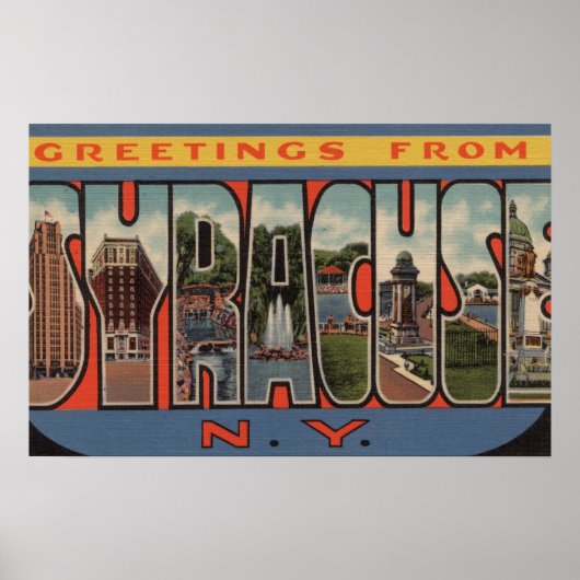 Syracuse, New York - grote letterscènes Poster (Voorkant)