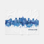 Syracuse New York Skyline Blue Fleece Deken (Voorkant (Horizontaal))