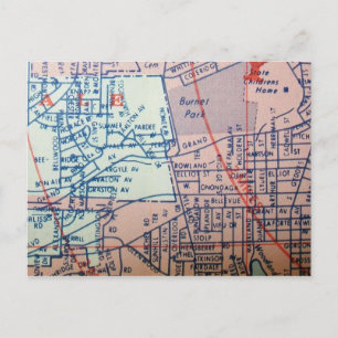SYRACUSE, NY Kaart Briefkaart