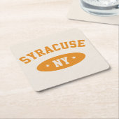 Syracuse, NY Retro Athletic-Style Paper Coasters Kartonnen Onderzetters (Schuin)