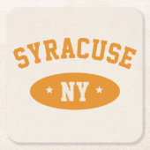 Syracuse, NY Retro Athletic-Style Paper Coasters Kartonnen Onderzetters (Voorkant)