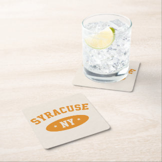 Syracuse, NY Retro Atletische Stijl Papieren Onder Kartonnen Onderzetters