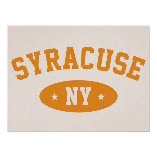 Syracuse NY Vintage Varsity-Style College Poster (Voorkant)