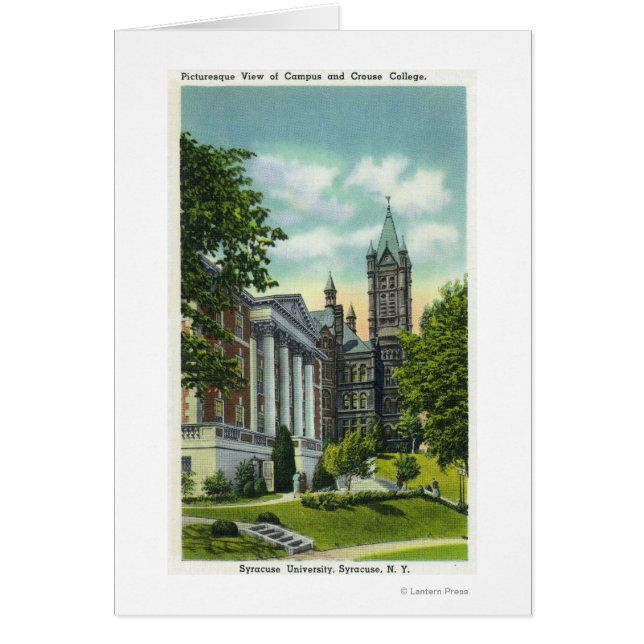 Syracuse U Campus-Uitzicht met Crouse College (Voorkant)