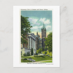 Syracuse U Campus-Uitzicht met Crouse College Briefkaart