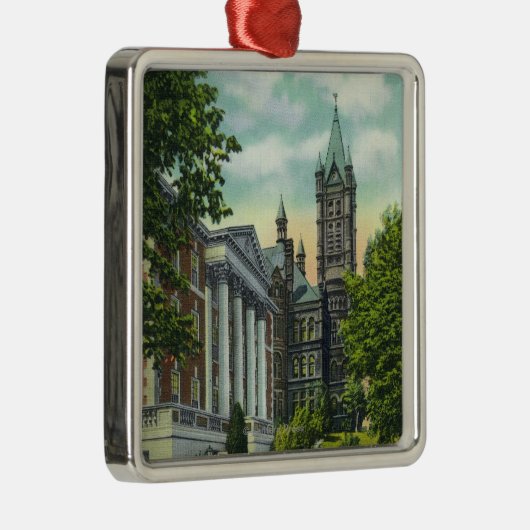 Syracuse U Campus-Uitzicht met Crouse College Metalen Ornament (Rechts)