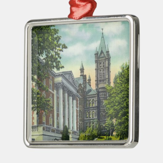 Syracuse U Campus-Uitzicht met Crouse College Metalen Ornament (Links)