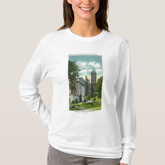 Syracuse U Campus-Uitzicht met Crouse College T-shirt (Voorkant)