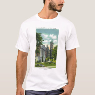 Syracuse U Campus-Uitzicht met Crouse College T-shirt