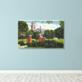 Syracuse U Campus Uitzicht met Lyman Hall Canvas Afdruk (Insitu (Houten vloer))