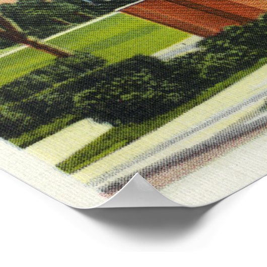 Syracuse U Campus Uitzicht met Lyman Hall Poster (Hoek)