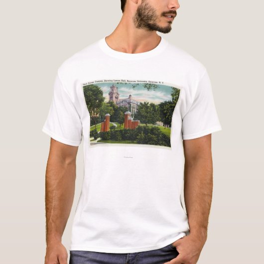 Syracuse U Campus Uitzicht met Lyman Hall T-shirt (Voorkant)