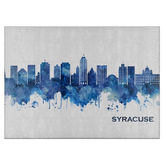 Syracuse USA Skyline Blue Snijplank (Voorkant)