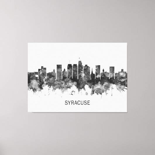 Syracuse USA Skyline BW Canvas Afdruk (Voorkant)