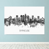 Syracuse USA Skyline BW Canvas Afdruk (Insitu (Houten vloer))
