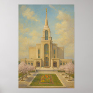 Syracuse Utah Tempel Schildering™ LDS Muurkunst Po Poster