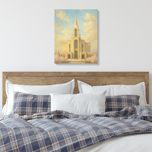 Syracuse Utah Temple Painting™ LDS Muurschildering Canvas Afdruk (Insitu (Slaapkamer))