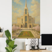 Syracuse Utah Temple Painting™ LDS Wall Art Poster (Thuiskantoor)