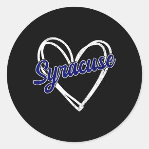 Syracuse Vintage Hart Kinder Mannen Vrouwen Ronde Sticker