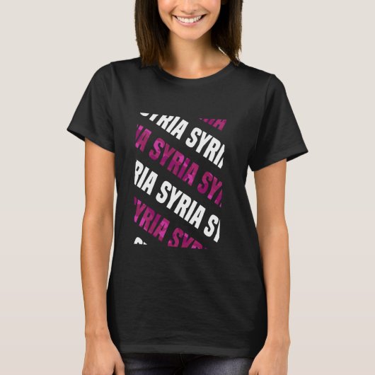 Syria Camo Pattern Pink Camouflage T-shirt (Voorkant)