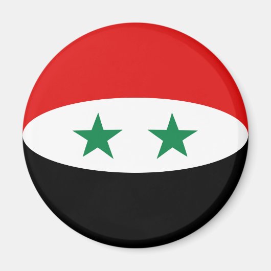 Syria Fisheye Flag Magnet (Voorkant)