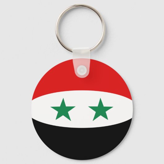 Syria Fisheye Flag Sleutelhanger (Voorkant)