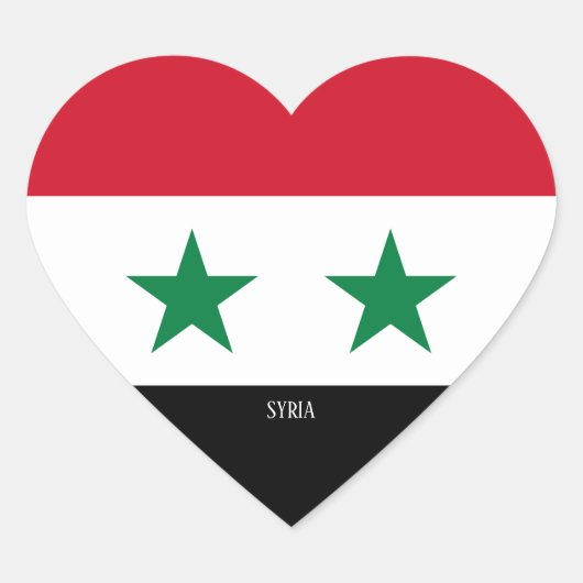 Syria Flag Splendid Patriotic Hart Sticker (Voorkant)
