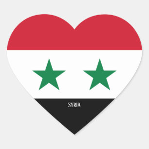 Syria Flag Splendid Patriotic Hart Sticker