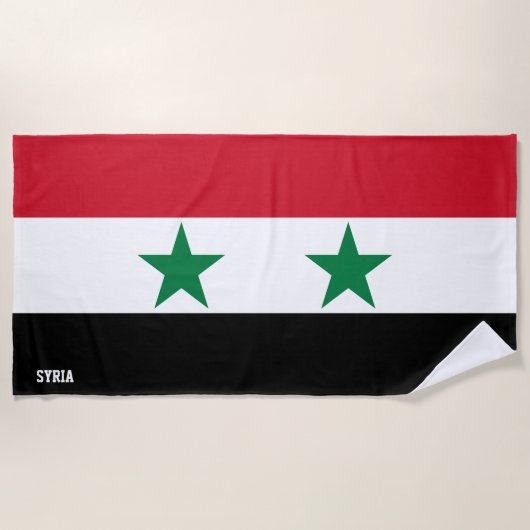 Syria Flag Splendid Patriotic Strandlaken (Voorkant)