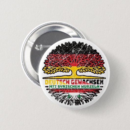 Syria German Germany Baum Wurzel Ronde Button 5,7 Cm (Voorkant /achterkant)
