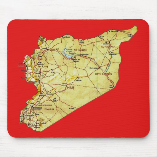 Syria Map Mousepad Muismat (Voorkant)