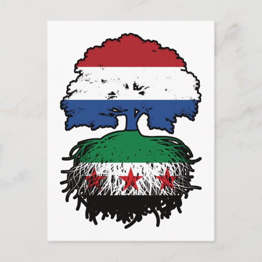 Syrian Dutch Roots and Crown Tree Briefkaart (Voorkant)