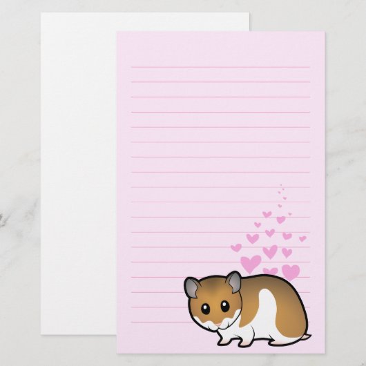 Syrian Hamster Love Briefpapier (Voorkant / Achterkant)