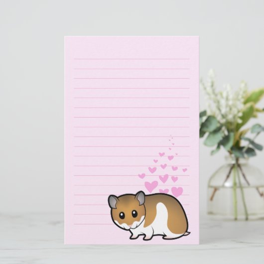 Syrian Hamster Love Briefpapier (Staand voorkant)
