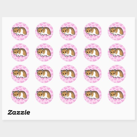 Syrian Hamster Love Ronde Sticker (Vel)