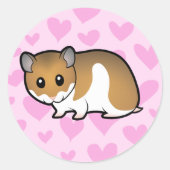Syrian Hamster Love Ronde Sticker (Voorkant)