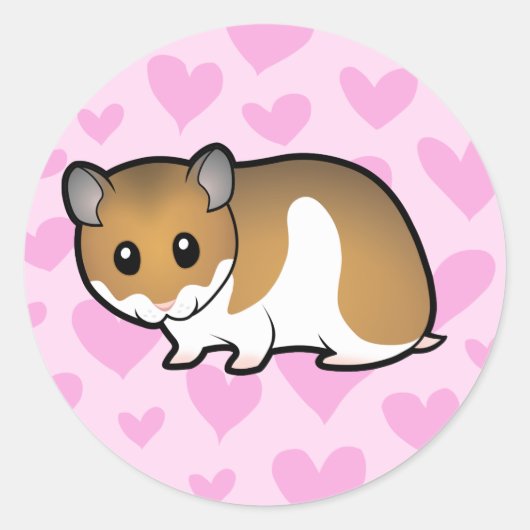 Syrian Hamster Love Ronde Sticker (Voorkant)