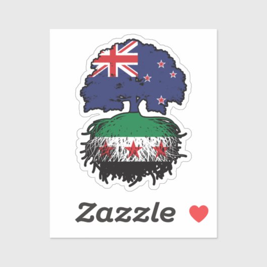 Syrian New Zealand Roots & Crown Tree Sticker (Vel)