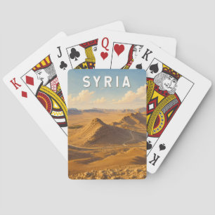 Syrië Illustratie Reis Kunst Vintage Pokerkaarten